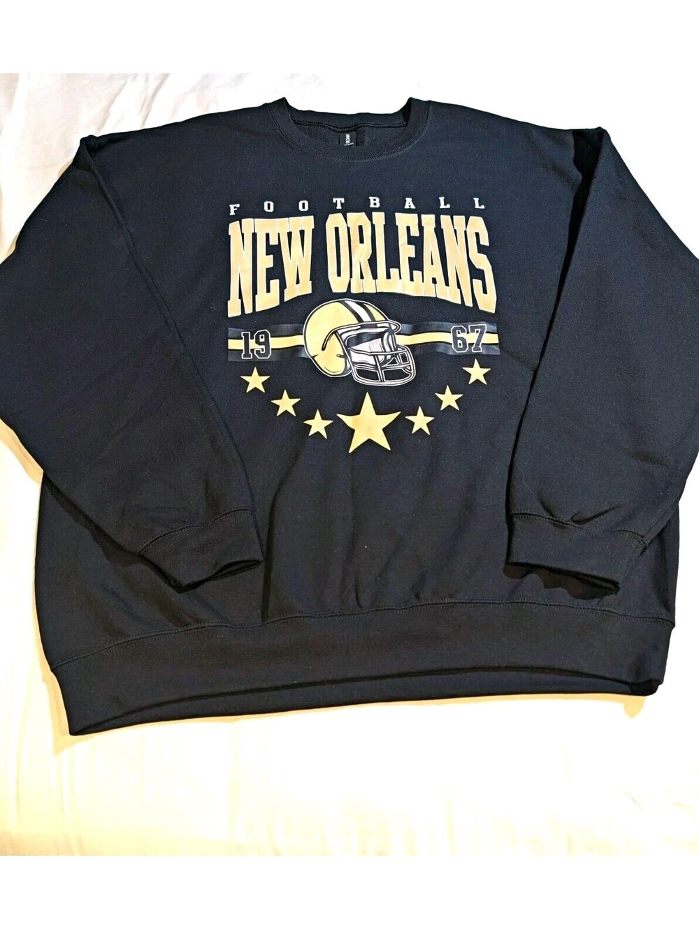New Orleans Football 1967 Sweatshirt XL Black Gildan Heavy Blend Retro Graphic